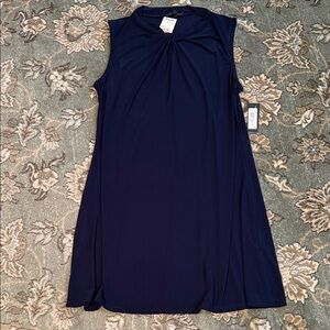 Elegant Navy Blue Sleeveless Dress